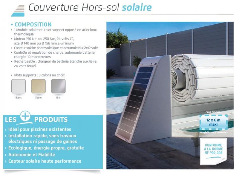 Couverture de piscine hors-sol solaire par Aquarev'Piscines à Villeneuve 04180
